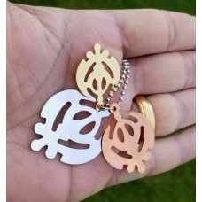 Khalsa silver gold copper plated punjabi sikh khanda pendant singh kaur gift dd1