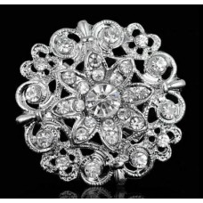 Christmas new year stunning diamonte silver plated brooch pin broach gift rr3