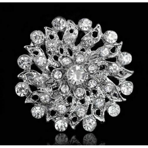 Christmas new year stunning diamonte silver plated brooch pin broach gift rr7