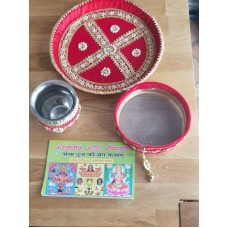 Hindu fast worship karva chauth vrat thali set special pooja karwa vrata katha b