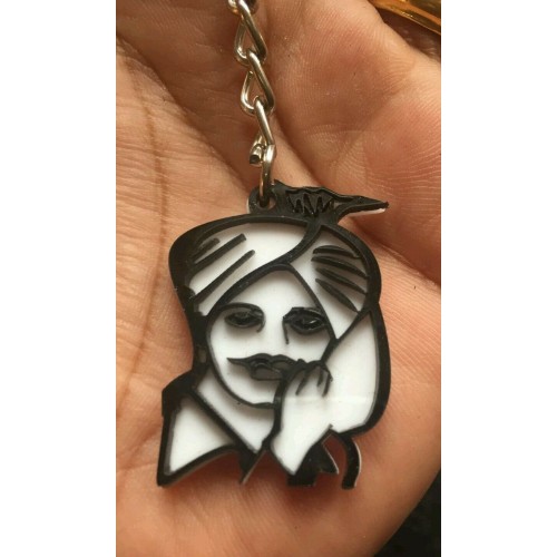 Sikh shaheed sardar bhagat singh ji acrylic portrait key ring punjabi key chain