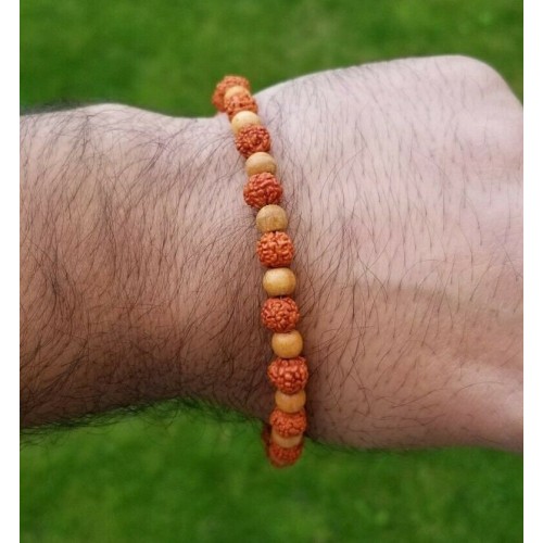 Rudrakhsa tulsi rudra beads evil eye protection talisman hindu luck bracelet cca