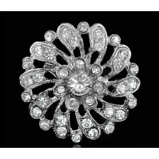 Christmas new year stunning diamonte silver plated brooch pin broach gift rr1