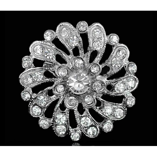 Christmas new year stunning diamonte silver plated brooch pin broach gift rr1