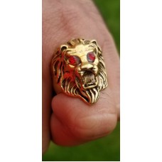 Punjabi lion brass ring golden colour sikh hindu sikh evil eye protection bb2