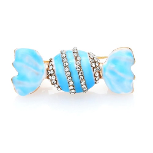 Candy crush brooch gold plated sweet broach blue or pink celebrity queen pin i12