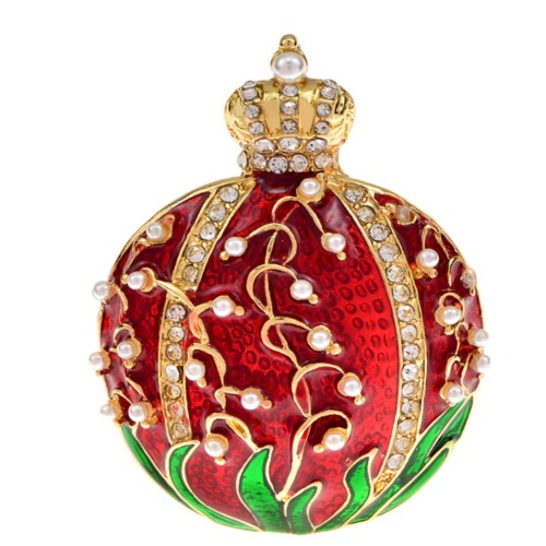 Pomegranate crown brooch vintage look gold plated broach celebrity queen pin i23