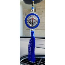 Guru nanak photo stunning khanda punjabi sikh pendant car rear mirror blue ss