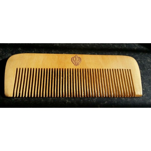 Sikh kanga khalsa singh wooden comb premium quality khanda print wooden comb nna