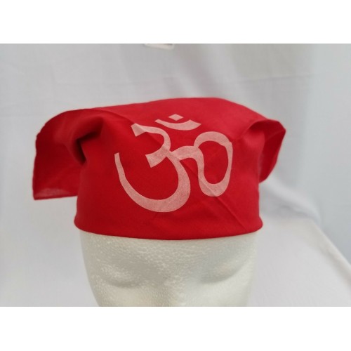 Sikh hindu punjabi india red om bandana head wrap gear rumal handkerchief gift