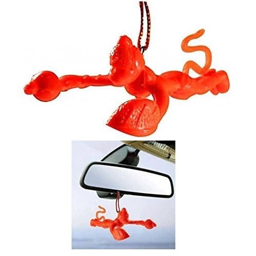 Flying lord hanuman hanging idol for car - orange