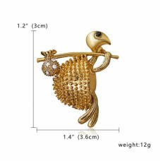 Stunning diamonte gold plated vintage look tortoise christmas brooch cake pin a9