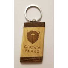 Sikh punjabi wooden grow a beard singh kaur khalsa key chain key ring gift