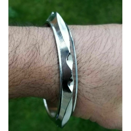 Sarbloh iron teeth design heavy sikh singh kaur khalsa taksali kara bangle g10