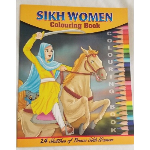 Children colouring book of sikh women pictures religious colour book for kids a1