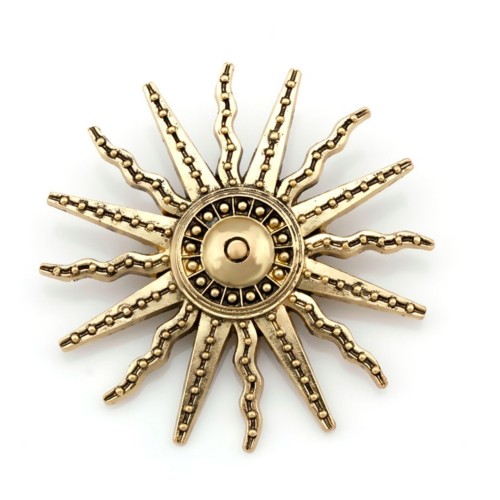 Sun brooch vintage look gold plated designer suit coat royal broach pin k19 new