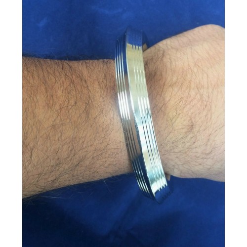 Stainless steel kara sikh kada chunky nine lines singh khalsa taksali bangle l15