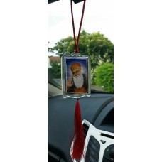First sikh guru nanak dev ji and khanda legend pendant car rear mirror hanging