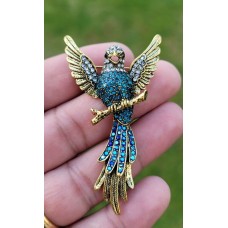 Parrot brooch vintage look celebrity broach gold silver plated lady pin k37 new