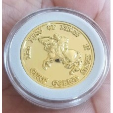 Gold tone sikh the king of kings guru gobind singh ji khalsa 1699 token 3d coin