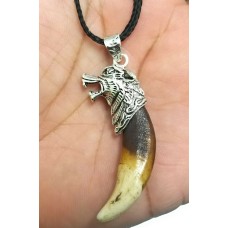 Authentic wolf tooth pendant evil eye protection witcher good luck necklace aaab