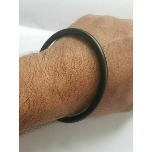 Black SARBLOH STEEL Pure Iron Round Smooth Sikh Singh Kaur Khalsa Kara BANGLE H8