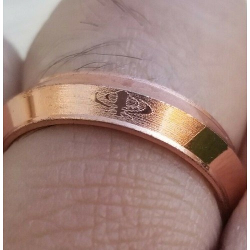 Copper color khanda ring engraved fashion sikh singh kaur khalsa challa gift h25