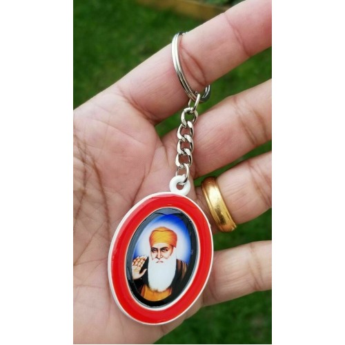 Sikh punjabi oval golden temple guru nanak singh kaur khalsa key chain key ring