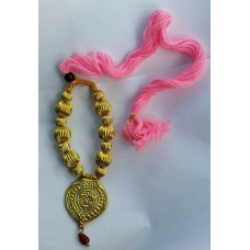 Punjabi Folk Cultural Bhangra Gidha Kaintha Pendant Pink thread necklace M14