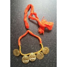 Punjabi Folk Cultural Bhangra Gidha Sat Kartar Taweets Orange thread necklace C6