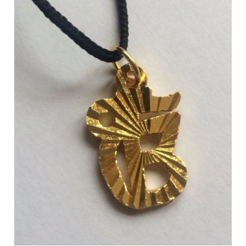 Small Punjabi Sikh Singh Gold Tone Ek Onkar Pendant in Black Thread K10 GIFT