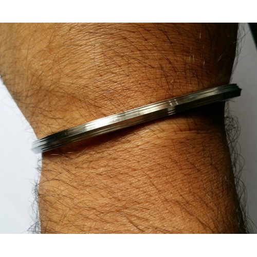 Stunning stainless steel thin 5 lines sikh singh khalsa kara sikh bracelet kada
