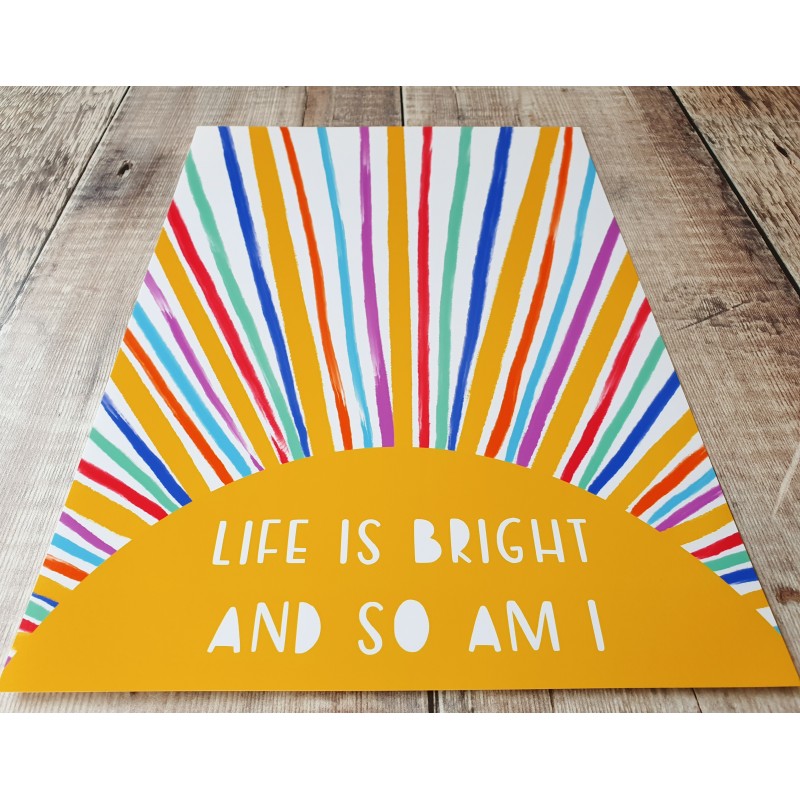 Positive Affirmation Poster for Kids, Sun Rainbow Illustration, Nursery Wall Art, New Baby Gift