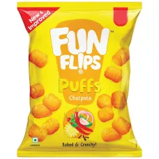 Fun Flips Baked Puffs - Chatpata Masala, Vegetarian, Crunchy Snack
