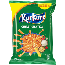 Kurkure Chilli Chatka Crisps | 90g | Vegetarian Delight