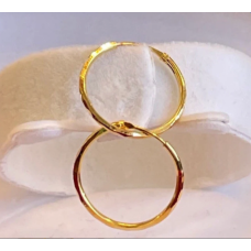 Pure 22k Solid Yellow Gold Hoops, Plain Ear Hoops, perfect for everyday use, traditional India/Pakistan style. 