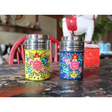 Hand Painted Salt and Pepper Shaker Set, Salt and Pepper Pots- Many colours available :)