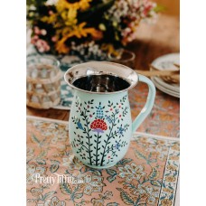 Pretty Tiffin Hand Painted 1.8L Stainless Steel Water Jug Pitcher Jug with Indian Folk Art - Perfect for Picnic, Alfresco Dining & More