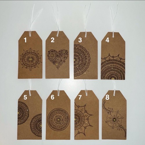 Neutral Brown Mandala Gift Tag