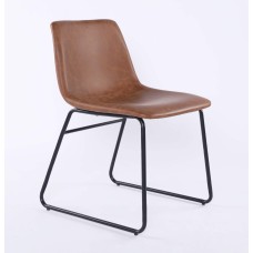 Meadow PU Dining Chair Black & Tan (2s)