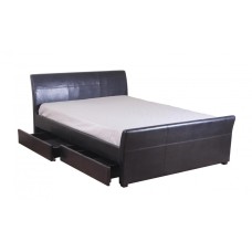 Viva 4 Drawer PVC King Size Bed Black