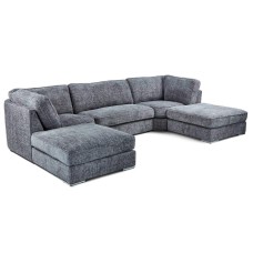 Ashby U Shaped Fabric Sofa Grey