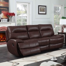 Bailey Recliner LeatherGel & PU 3 Seater Brown
