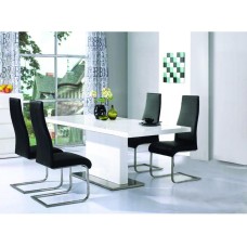 Chaffee PU Dining Chair Black & Chrome (4s)