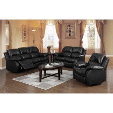 Carlino Recliner Full Bonded Leather 2 Seater Black
