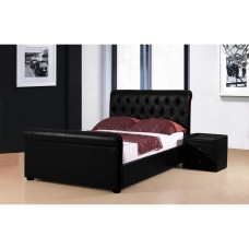 Caxton Storage PU Double Bed Black