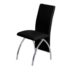 Costilla PU Dining Chair Black & Chrome