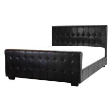 Dakar Button PU King Size Bed Black