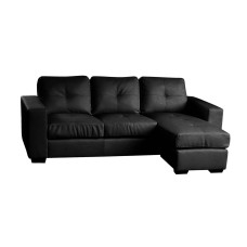 Diego Chaise Sofa Full Bonded Leather Black