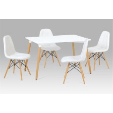 Emery PU Chairs with Solid Beech Legs White (4s)